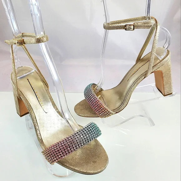 NWT$495 LOEFFLER RANDALL Shay Rhinestone Ankle Strap Sandals Heels Sz 5 - Picture 16 of 17